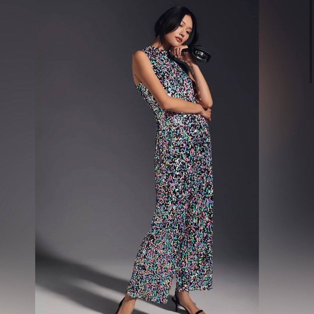 HUTCH Rainbow Sequin Jumpsuit